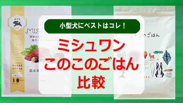 ミシュワンvsこのこのごはん比較！小型犬にベストはコレ！