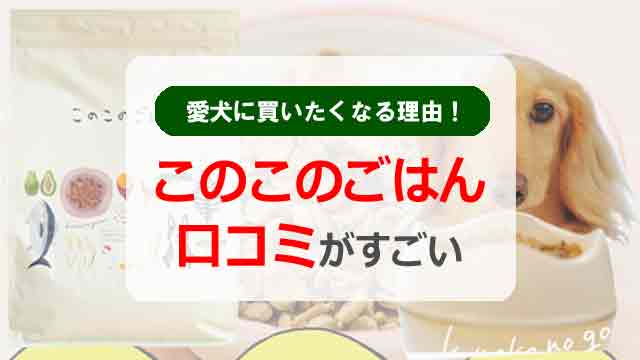 このこのごはんの口コミがすごい!愛犬に買いたくなる理由!